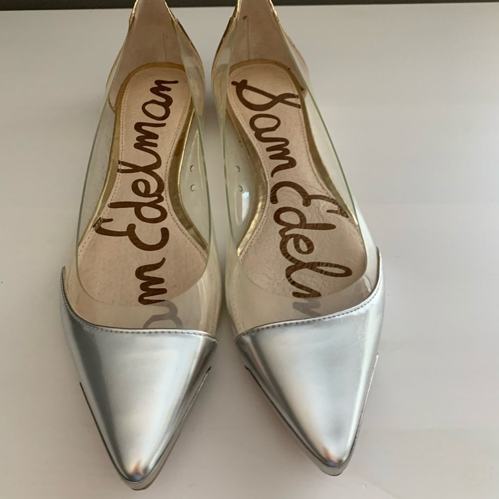Sam Edelman Silver and Gold PVC Flats Never Worn